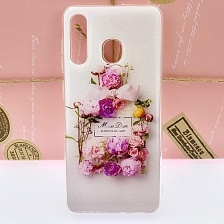 Чехол накладка для SAMSUNG Galaxy A30 (SM-A305), силикон, глянец, рисунок Miss Blooming.