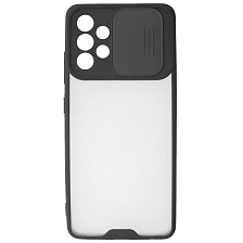 Чехол накладка LIFE TIME для SAMSUNG Galaxy A32 4G (SM-A325F), силикон, пластик, матовый, со шторкой для защиты задней камеры, цвет окантовки черный