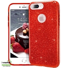 Чехол накладка Shine для APPLE iPhone 7 Plus, iPhone 8 Plus, силикон, блестки, цвет красный