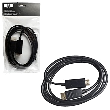 Кабель переходник Display Port (DP) Male (Папа) на HDMI Male (Папа), 1.8 м, цвет черный