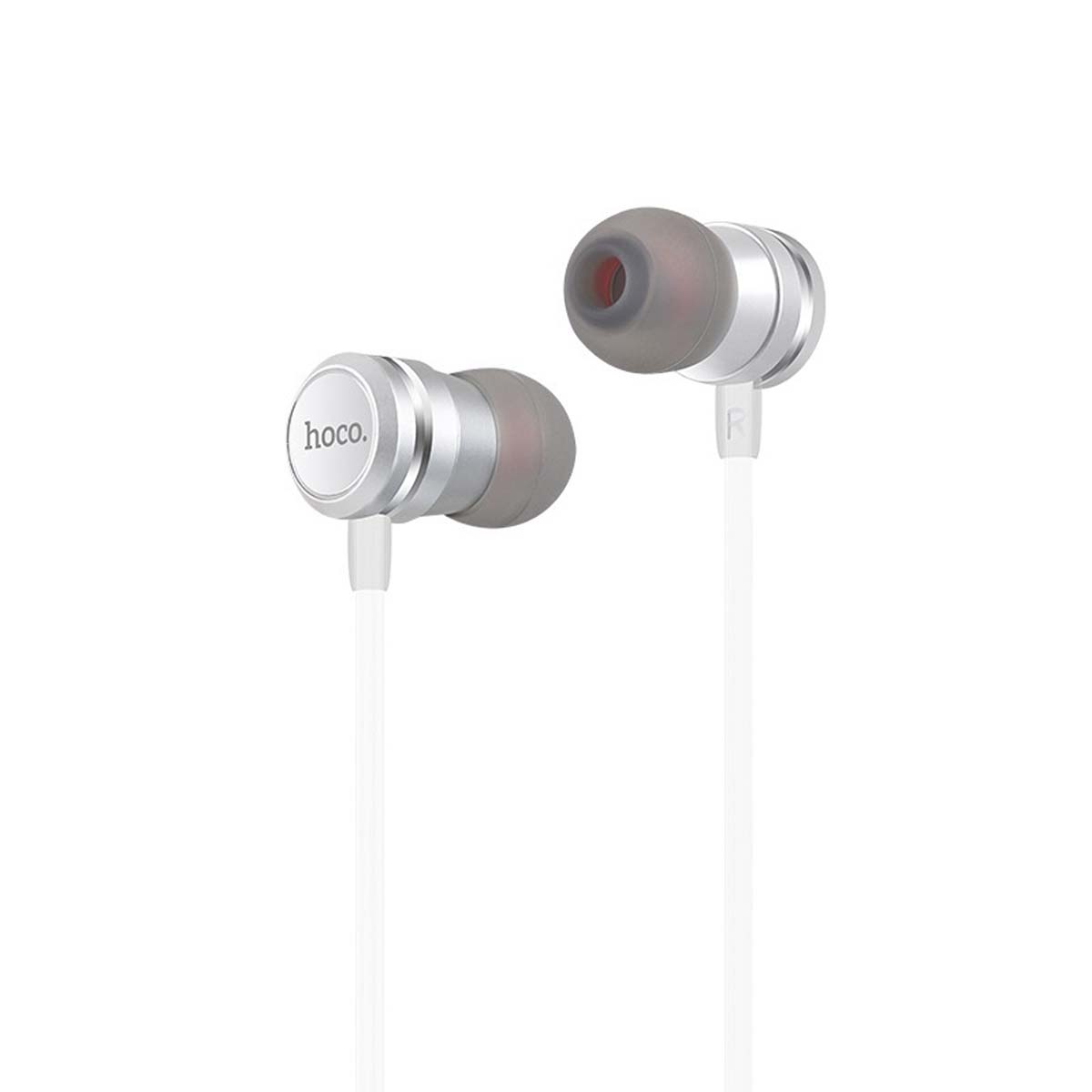 Гарнитура (наушники с микрофоном) проводная, HOCO M16 Metal In-Ear Headphones, цвет серебристый