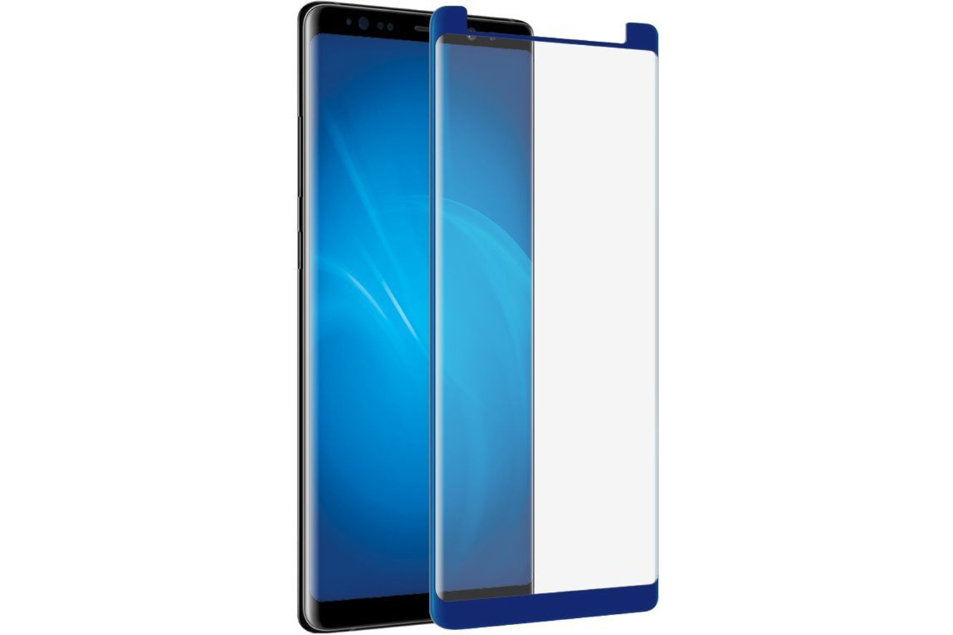 Защитное стекло 4D для Samsung NOTE 8 /картон.упак./ синий.