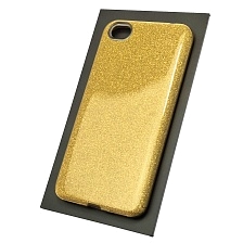 Чехол накладка Shine для XIAOMI Redmi Note 5A, 16GB, силикон, блестки, цвет золотистый