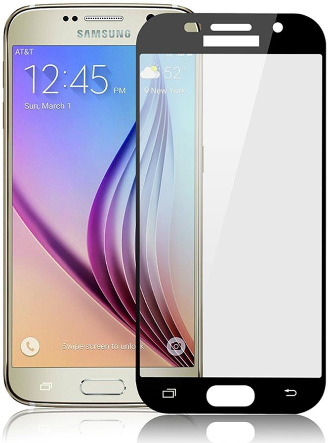 Защитное стекло 5D для Samsung Galaxy A7 2017 (SM-A720) цвет канта чёрный.