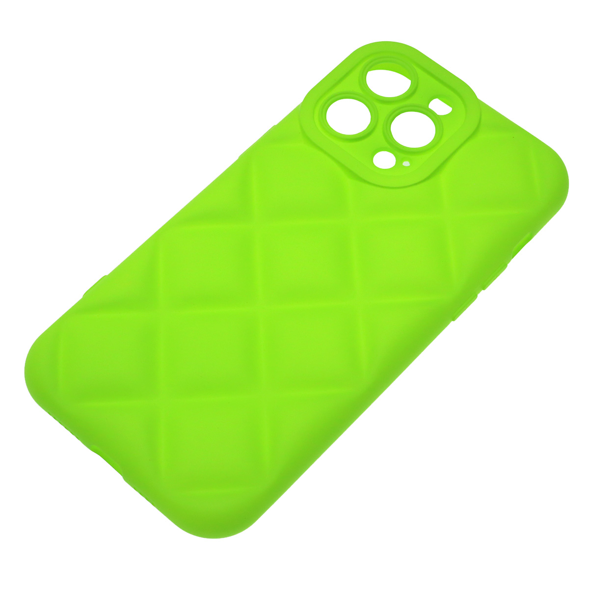 Чехол накладка для APPLE iPhone 14 Pro Max (6.7"), силикон, 3D ромб, цвет ярко зеленый