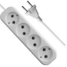 Удлинитель DEFENDER B240 без заземления, 4 розетки, 10A, длина 3 метра, цвет белый