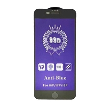 Защитное стекло "99D" для APPLE iPhone 7/8 Plus (5.5") анти-бликовое Anti-Blue, цвет окантовки чёрный.