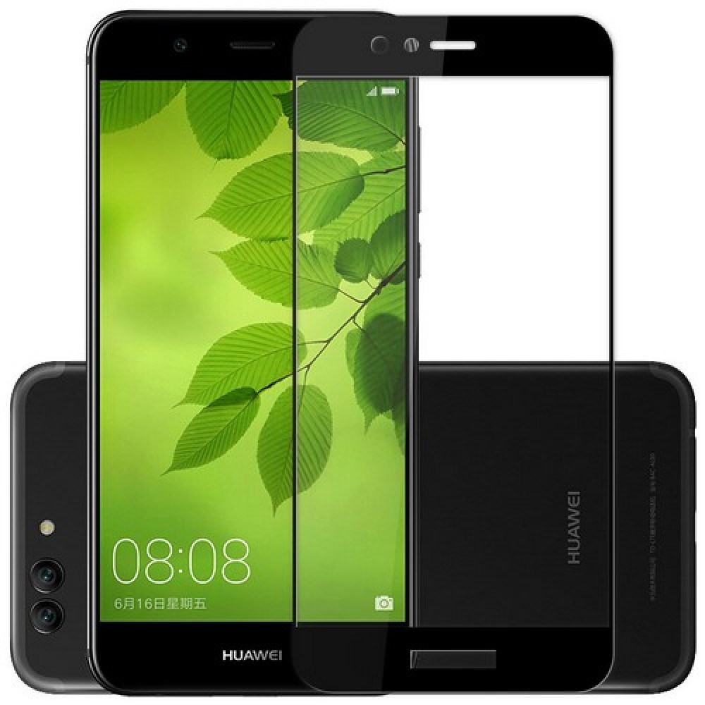 Защитное стекло 2D Full glass для Huawei Nova 2 plus /техпак/ черный.