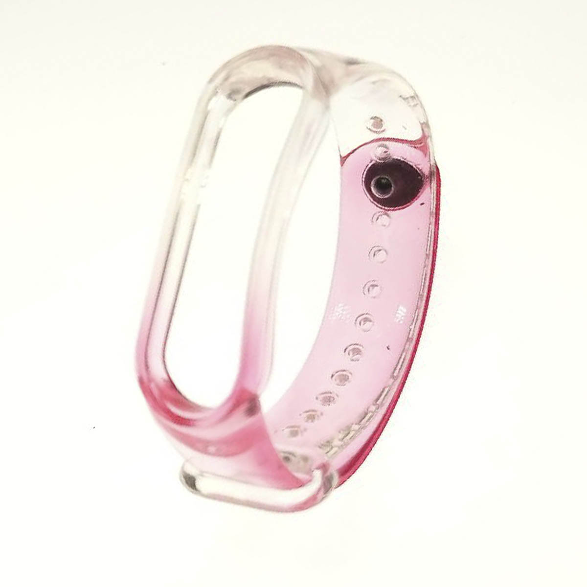 Сменный ремешок для фитнес браслета, смарт часов XIAOMI Mi Band 5, силикон, цвет прозрачно розовый