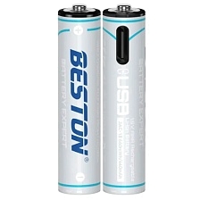 Аккумулятор с входом Type-C BESTON AAA, BL2, 660 mWh 1.5 V, кабель USB на 2 Type-C (Продажа комплектом)