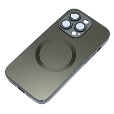 Чехол накладка с поддержкой MagSafe для APPLE iPhone 14 Pro (6.1"), защита камеры, силикон, пластик, цвет темно серый