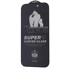 Защитное стекло Антишпион KINGKONG для APPLE iPhone 15 Pro (6.1"), цвет окантовки черный