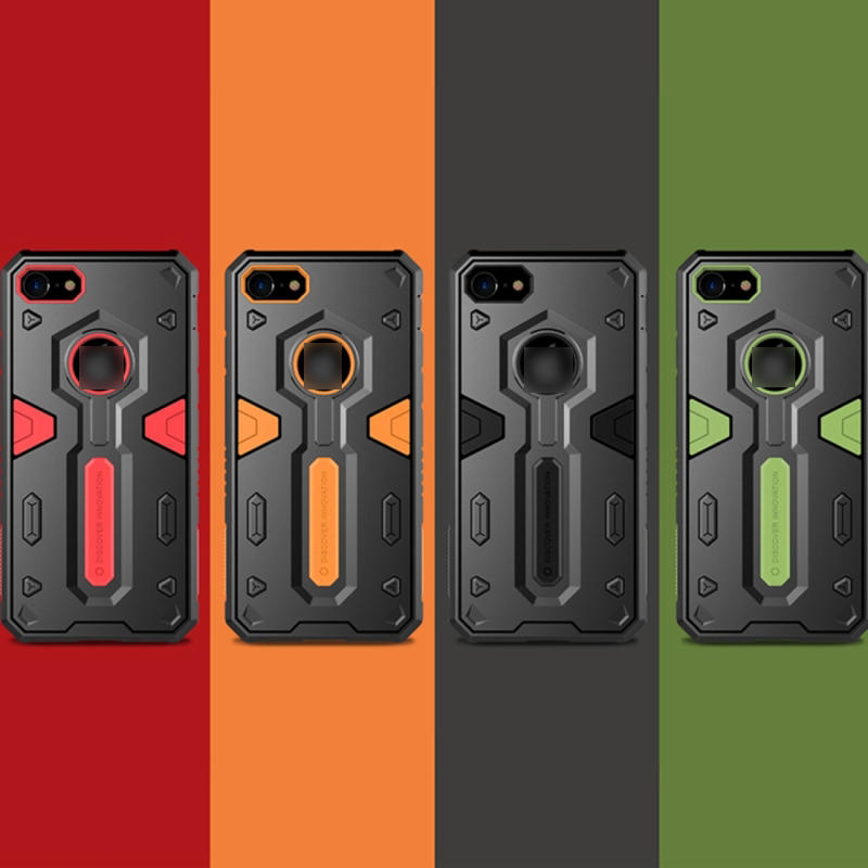 Чехол накладка Defender II Nillkin для APPLE iPhone 7, 7S, пластик, цвет оранжевый.