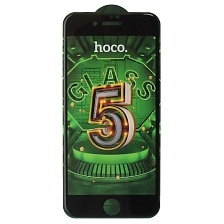 Защитное стекло 5D HOCO G12 для APPLE iPhone 7, iPhone 8, цвет окантовки черный