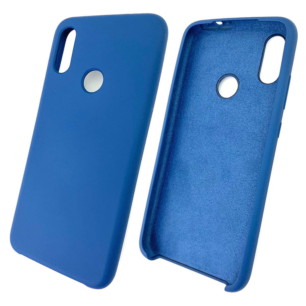 Чехол накладка Silicon Cover для XIAOMI Redmi Note 7, Note 7 Pro, силикон, бархат, цвет синий космос.