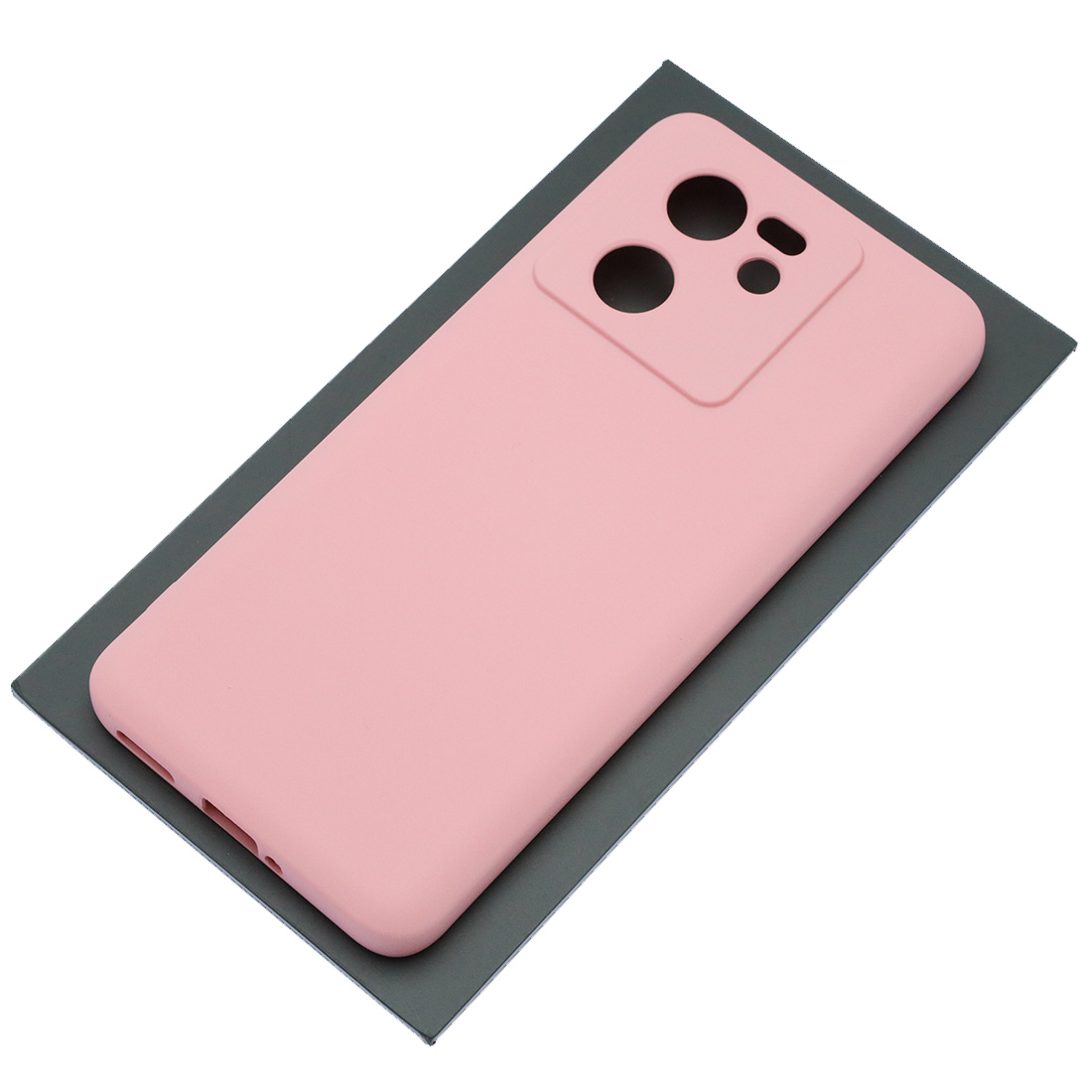 Чехол накладка Silicon Cover для XIAOMI 13T, XIAOMI 13T Pro, защита камеры, силикон, бархат, цвет розовый