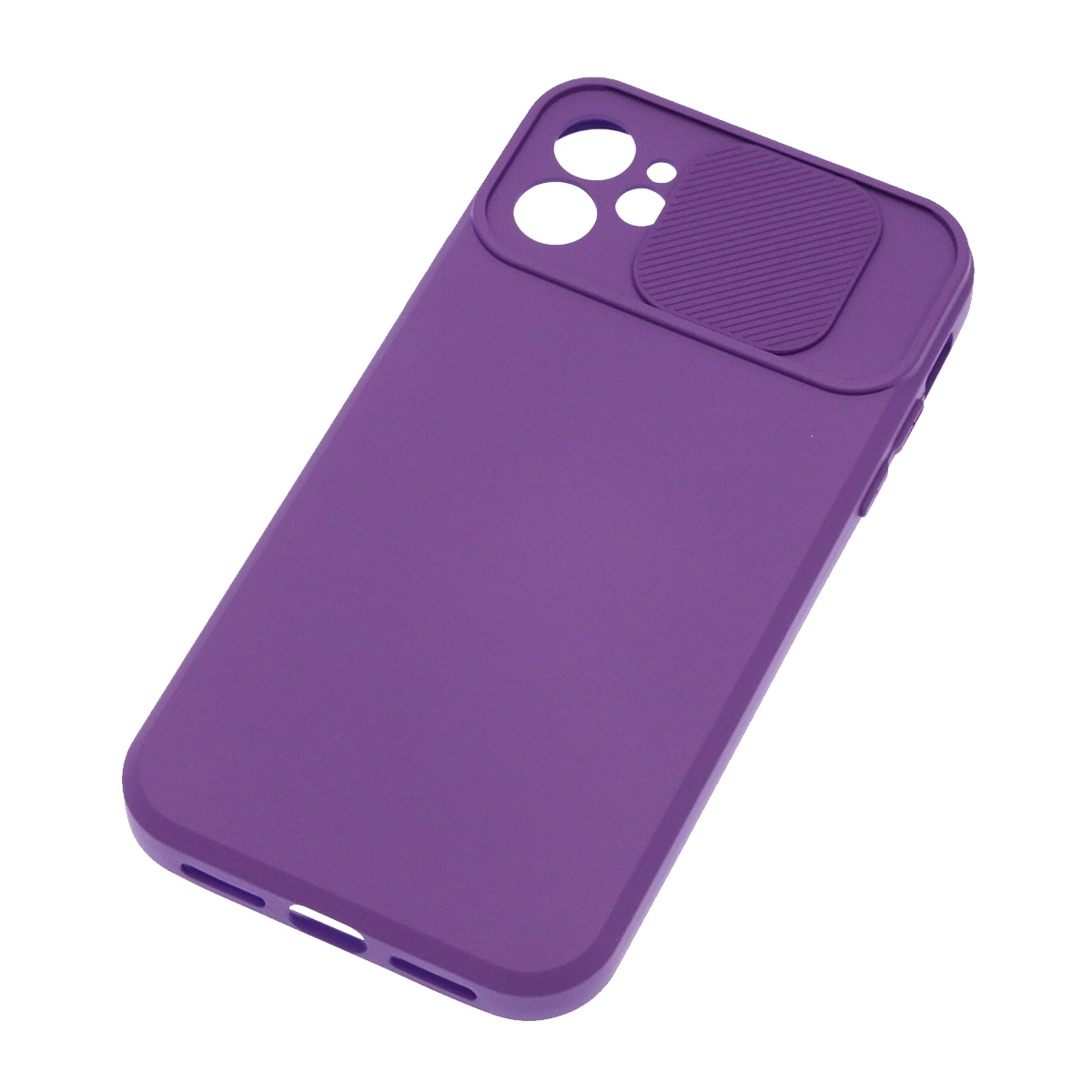 Чехол накладка для APPLE iPhone 11, силикон, бархат, со шторкой для защиты задней камеры, цвет фиолетовый