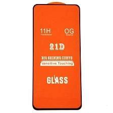 Защитное стекло 21D для Realme 8, цвет окантовки черный