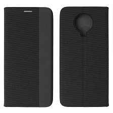 Чехол книжка MESH для NOKIA G20, текстиль, силикон, бархат, визитница, цвет черный