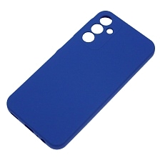 Чехол накладка Silicon Cover для SAMSUNG Galaxy A15, защита камеры, силикон, бархат, цвет синий