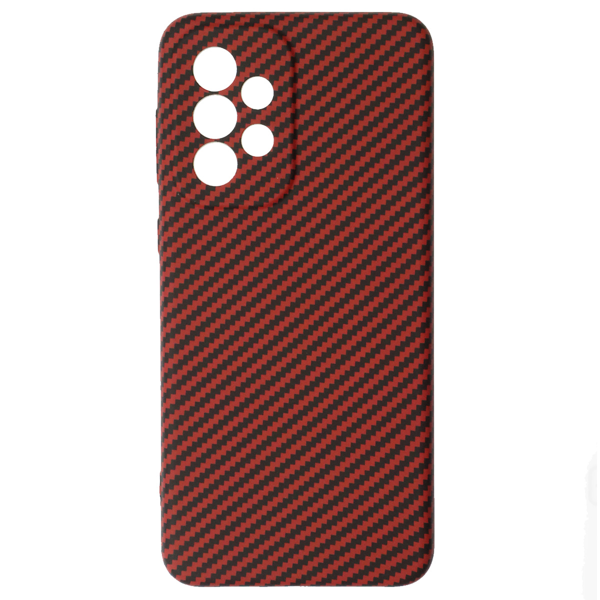 Чехол накладка KING для SAMSUNG Galaxy A33, силикон, бархат, карбон, цвет красный