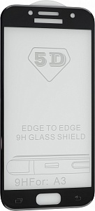 Защитное стекло 5D для SAMSUNG Galaxy A3 2017 SM-A320, цвет канта чёрный.