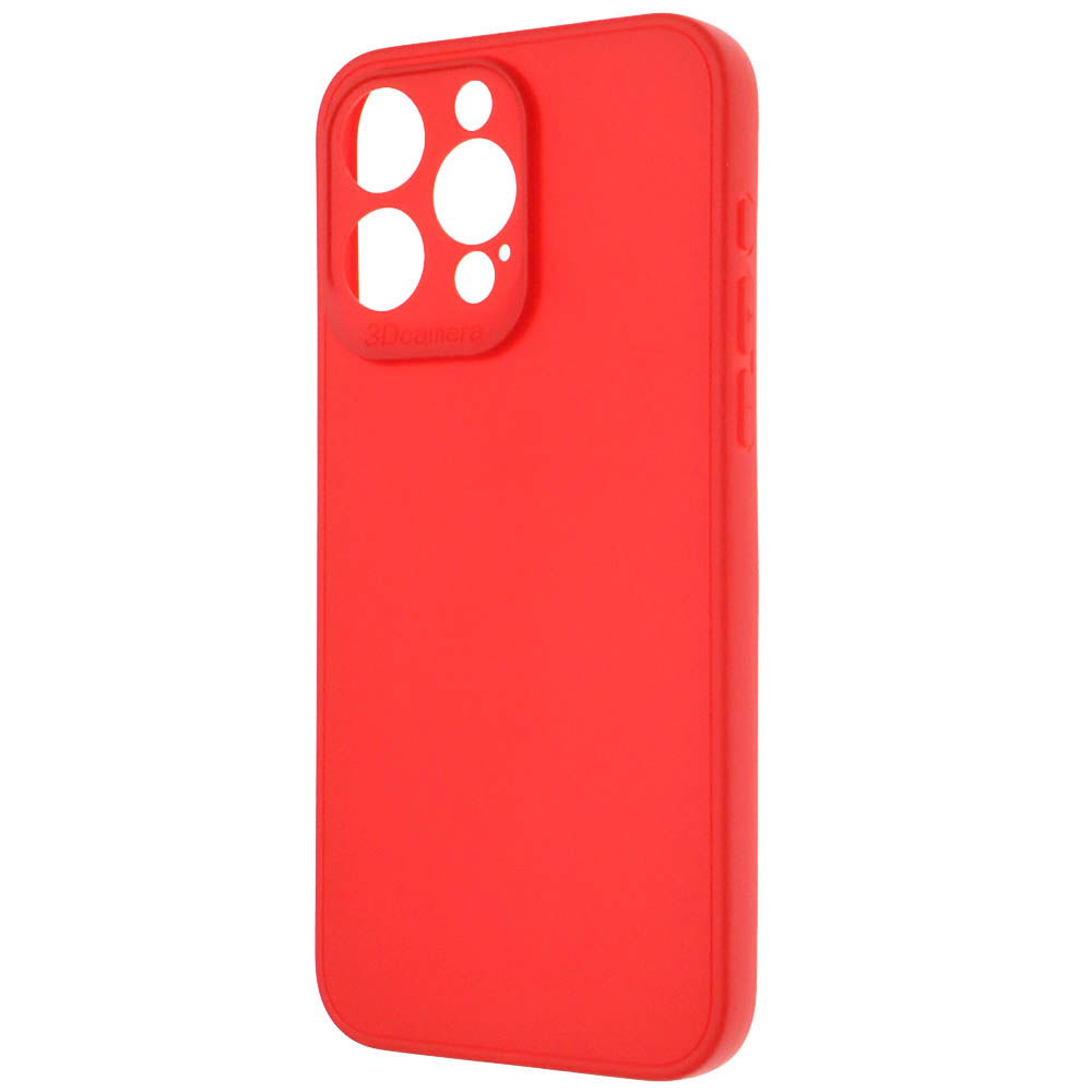 Чехол накладка для APPLE iPhone 15 Pro Max, защита камеры, силикон, цвет красный