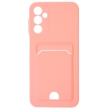 Чехол накладка BUTTON для SAMSUNG Galaxy A14 4G, силикон, отдел для карт, цвет розовый