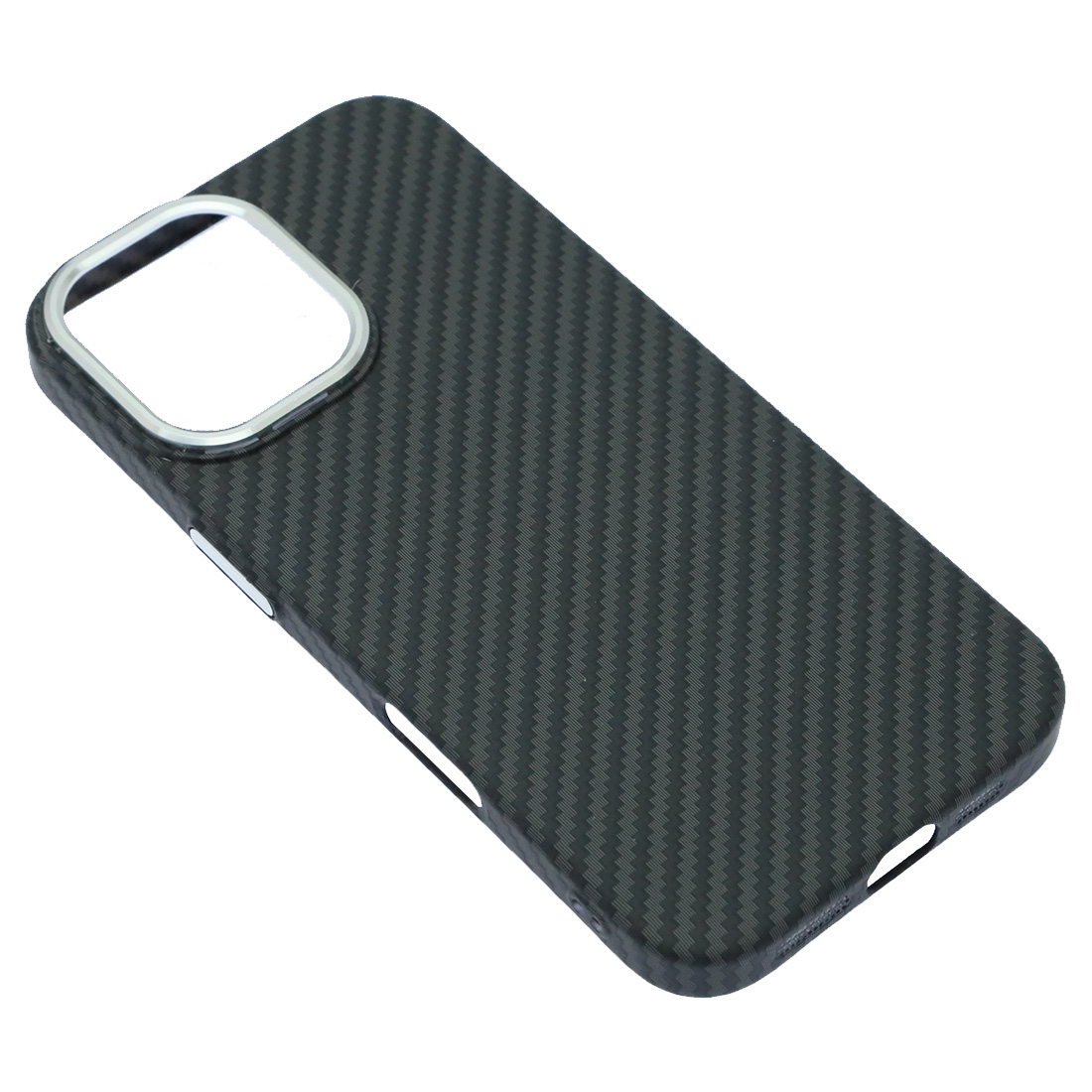 Чехол накладка NICE с поддержкой MagSafe для APPLE iPhone 16, силикон, карбон, цвет темно серый