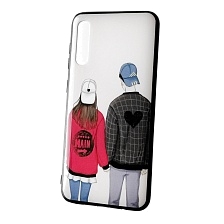 Чехол накладка для SAMSUNG Galaxy A50 (SM-A505), A30s (SM-A307), A50s (SM-A507), силикон, рисунок Девушка и парень.