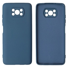 Чехол накладка NANO для XIAOMI POCO X3, POCO X3 Pro, силикон, бархат, цвет темно синий Чехол накладка NANO для XIAOMI POCO X3, POCO X3 Pro, силикон, бархат, цвет темно синий