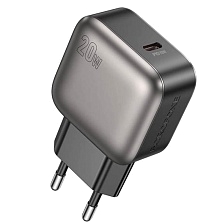 СЗУ (Сетевое зарядное устройство) BOROFONE BAS53A, 20W, 1 USB Type C, PD20W, цвет черно серый