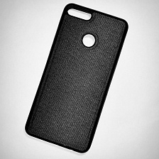 Чехол-накладка для HUAWEI Y9 2018 / Y9 PRO силиконовая "Джинс", чёрная.