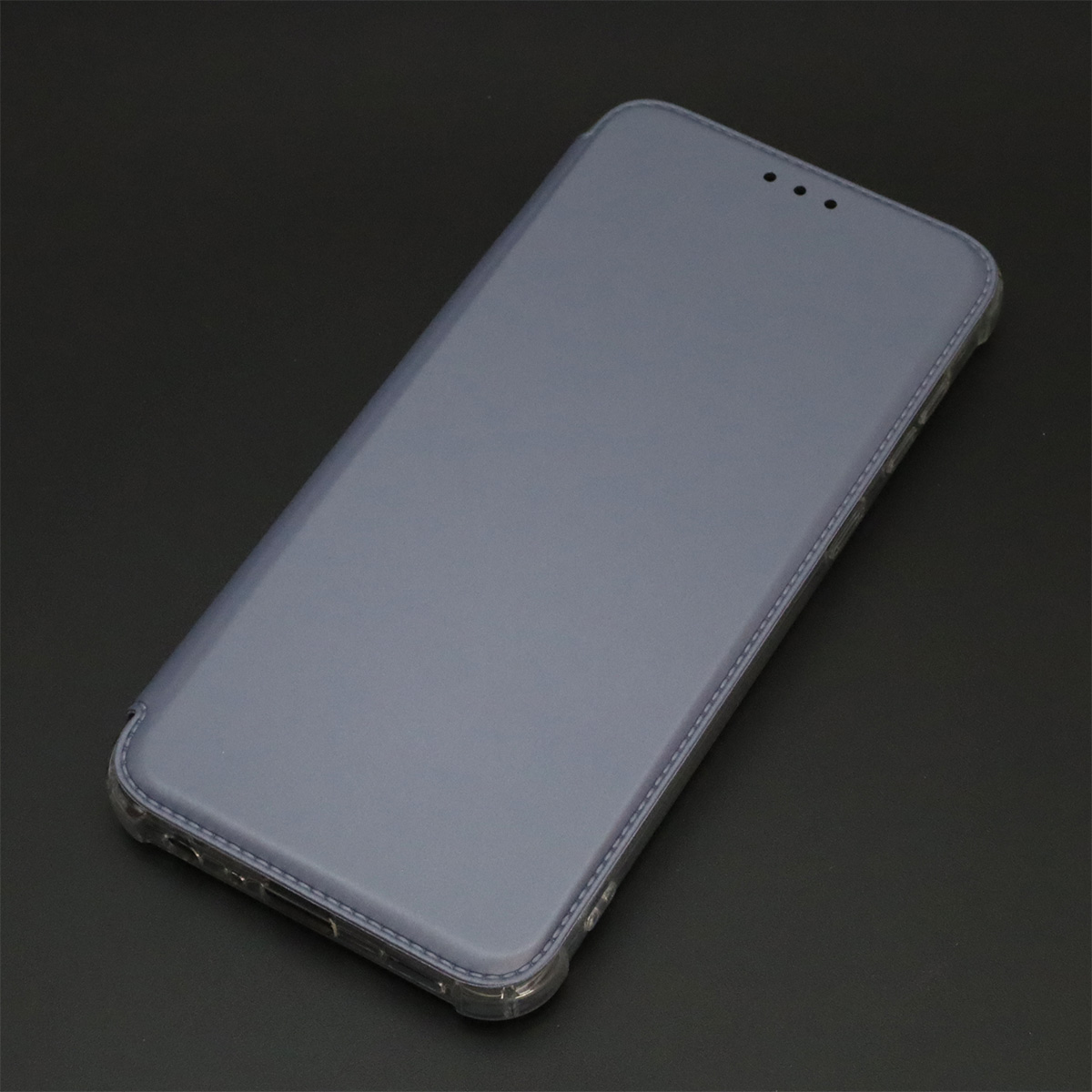 Чехол книжка для SAMSUNG Galaxy A03 Core (SM-A032F), экокожа, визитница, цвет темно серебристый