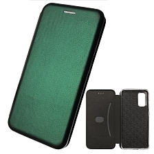 Чехол книжка STYLISH для SAMSUNG Galaxy S20 (SM-G980), экокожа, визитница, цвет темно зеленый
