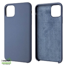 Чехол накладка Silicon Case для APPLE iPhone 11 Pro MAX 2019, силикон, бархат, цвет синий