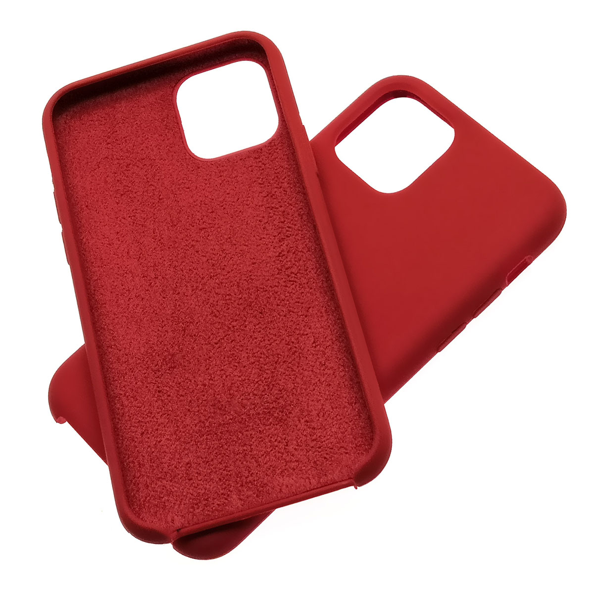 Чехол накладка Silicon Case для APPLE iPhone 11 Pro, силикон, бархат, цвет пурпурно красный.