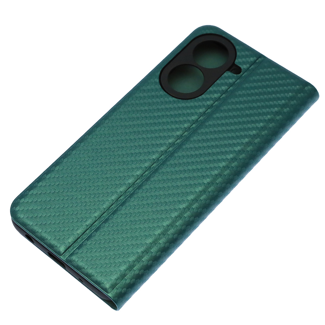 Чехол книжка CHESS для XIAOMI REDMI A5, POCO C71, текстура карбон, визитница, цвет темно зеленый