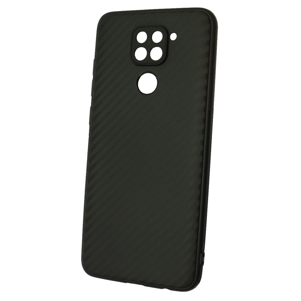 Чехол накладка для XIAOMI Redmi Note 9, силикон, карбон, цвет черный