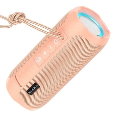 Портативная колонка BOROFONE BR21, Bluetooth, TF Card, AUX, FM, USB, LED подсветка, цвет розовый