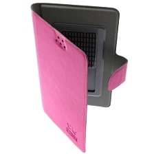 Чехол книжка универсальная GREEN CASES для смартфонов размером S, экокожа, цвет розовый