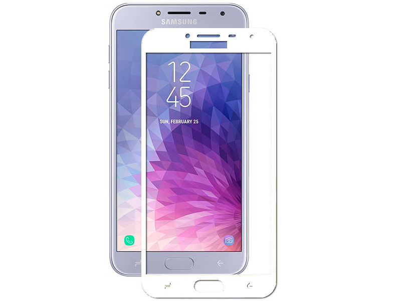 Защитное стекло для SAMSUNG Galaxy J4 2018 (SM-J400) Full Glue 9H кант белый.