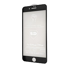 Защитное стекло 5D 9H OK SOLID для APPLE iPhone 7 Plus, iPhone 8 Plus, цвет окантовки черный.