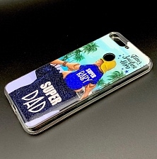 Чехол накладка для HUAWEI HONOR 7A PRO, HONOR 7C, Y6 2018, Y6 PRIME, силикон, рисунок супер папа.