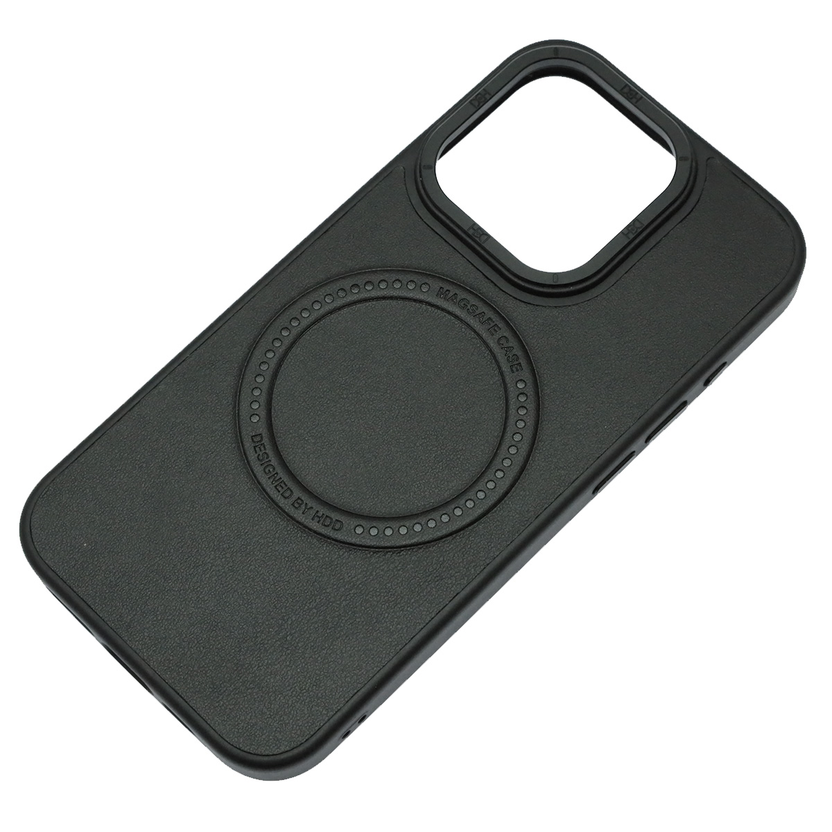 Чехол накладка Creative Stylish с поддержкой MagSafe для APPLE iPhone 15 Pro, защита камеры, экокожа, бархат, цвет черный