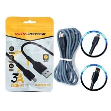 Кабель MRM MR80m Micro USB, быстрая зарядка, нейлон, 3А, длина 1.2 метра, цвет серо голубой Кабель MRM MR80m Micro USB, быстрая зарядка, нейлон, 3А, длина 1.2 метра, цвет серо голубой