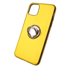 Чехол накладка для APPLE iPhone 11 Pro MAX, силикон, глянец, с лого, с кольцом, цвет желтый. Чехол накладка для APPLE iPhone 11 Pro MAX, силикон, глянец, с лого, с кольцом, цвет желтый.