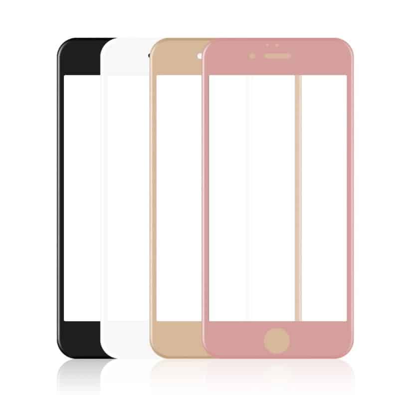 Защитное  стекло 3D для APPLE iPhone 6 & 6S ColorFull окантовка розовое золото.