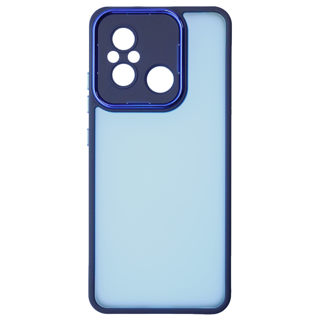 Чехол накладка KING для XIAOMI Redmi 12C, XIAOMI POCO C55, силикон, пластик, защита камеры, цвет окантовки темно синий Чехол накладка KING для XIAOMI Redmi 12C, XIAOMI POCO C55, силикон, пластик, защита камеры, цвет окантовки темно синий