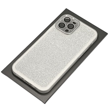 Чехол накладка Shine для APPLE iPhone 12 Pro, силикон, блестки, защита камеры, цвет серебристый